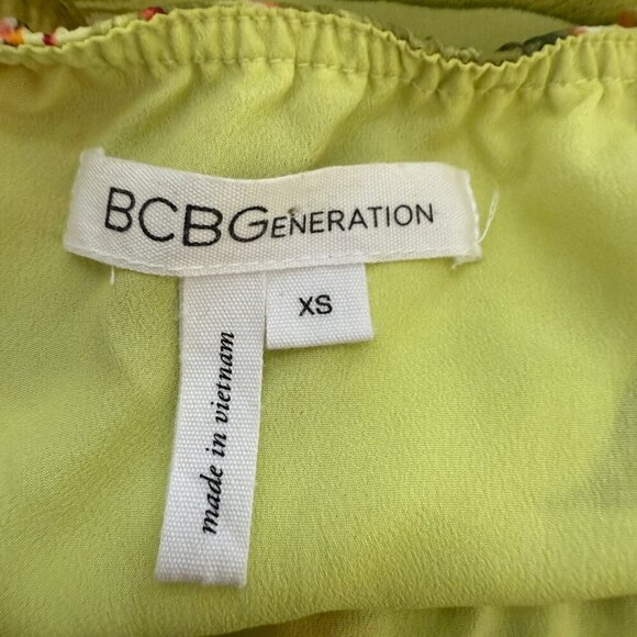 BCBGeneration Floral Ruffle Halter Maxi Dress Women's XS Tropical Resort Beach - Picture 13 of 15